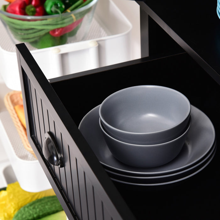 HOMCOM Armoire de rangement de cuisine en bois Organisateur
