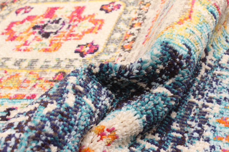 Tapis Traditionnel Lotus 8'0\" x 10'0\" en Bleu marin