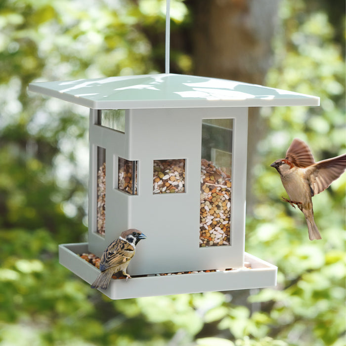 Cabane et mangeoire à oiseaux de Umbra - grise