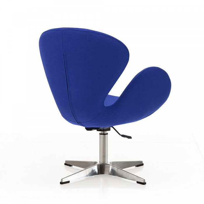 Fauteuil lounge pivotant moderne Raspberry en tissu bleu - Lot de 2