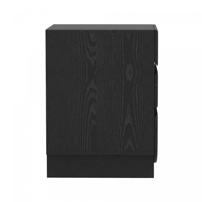 Table de nuit contemporaine Ardea 20\" en noir (3 tiroirs)