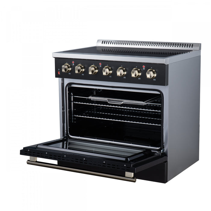 Cuisiniere electrique Galiano de 36 po, 5 foyers radiants, 5,36 pi³, noir – FFSEL6083-36BLK