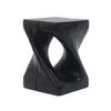 Miro 16" Modern Twisted Hourglass MGO Accent Table, Faux Wood Grain Indoor Side Table, Black | Table d'appoint moderne sablier torsade Miro 16 pouces MGO, table laterale interieure imitation bois, noir