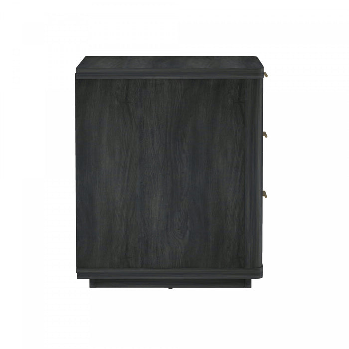 Table de nuit moderne Evelyn 20\" en gris charbon (3 tiroirs) - Lot de 2