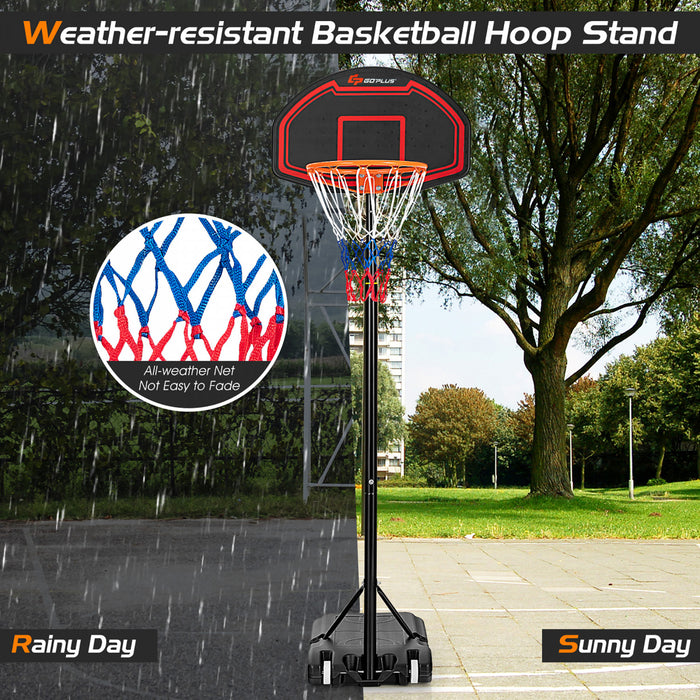 Support De Panier De Basket Reglable Pour Enfants De Marque Costway Avec Roues Et Panneau Incassable En Filet Durable