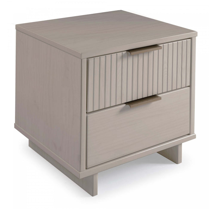 Table de nuit Granville Moderne 18\" en gris clair (2 tiroirs) - Lot de 2
