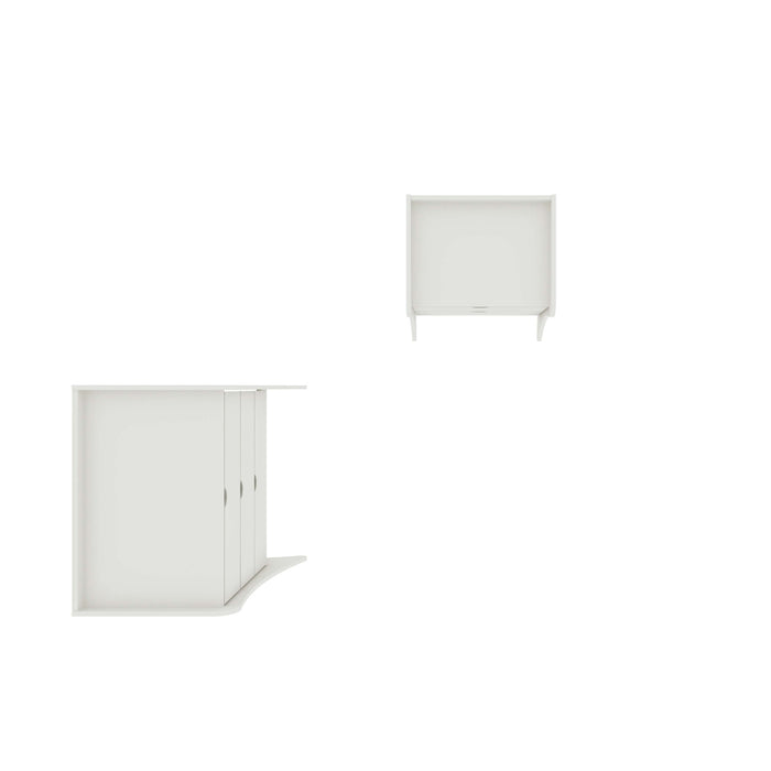 Ensemble de commode 2 pieces Coney style milieu du siecle en blanc