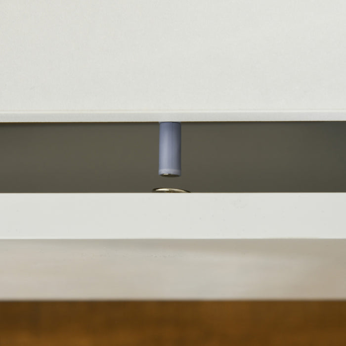 HOMCOM Table de chevet a LED avec tiroirs, Lumiere LED, Blanc