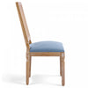 Oliver Solid Wood Rubberwood Dining Chair Set of 2 with Upholstered Seat Cane Backrest and Fluted Legs,Blue | Oliver lot de 2 chaises de salle a manger en bois massif (hevea) avec assise rembourree, dossier en cannage et pieds canneles, bleu