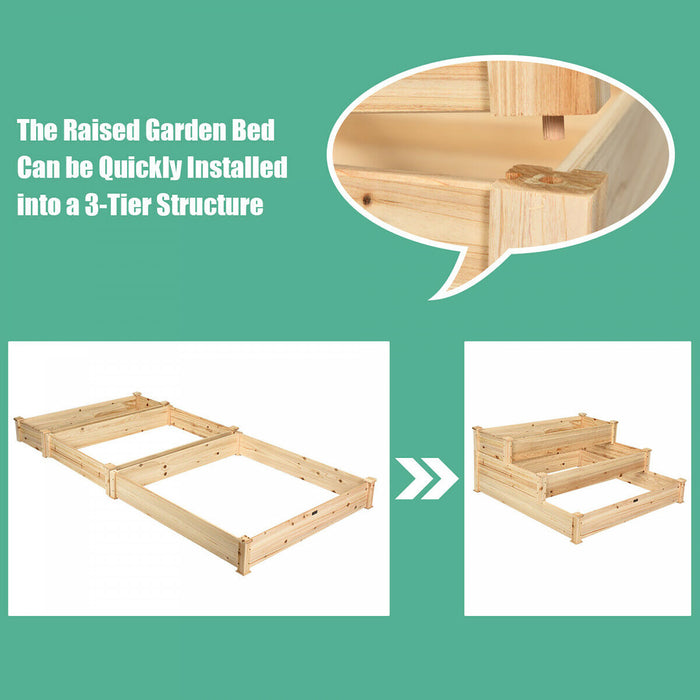 Costway – Potager Sureleve En Bois A 3 Etages Pour Jardinage Exterieur