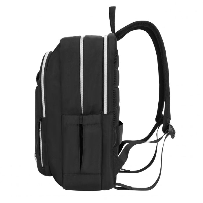 Sac a dos intelligent Swissdigital Design KATY ROSE - Rucksack avec port de chargement integre - Noir Platine