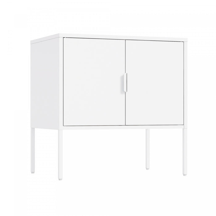 Armoire d’appoint moderne Ava 24\" en metal, blanc