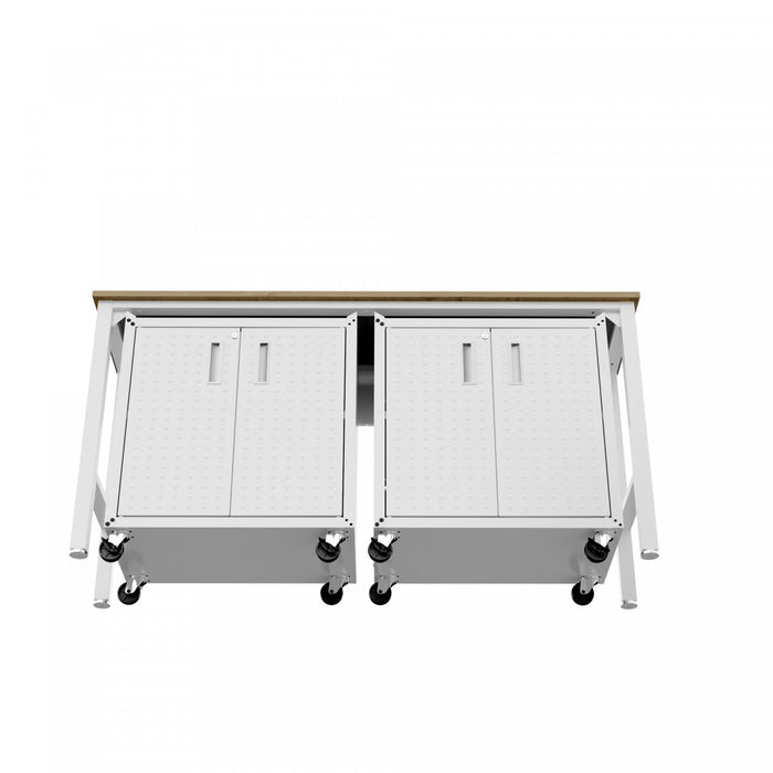 Ensemble de garage moderne Fortress 3 pieces en blanc