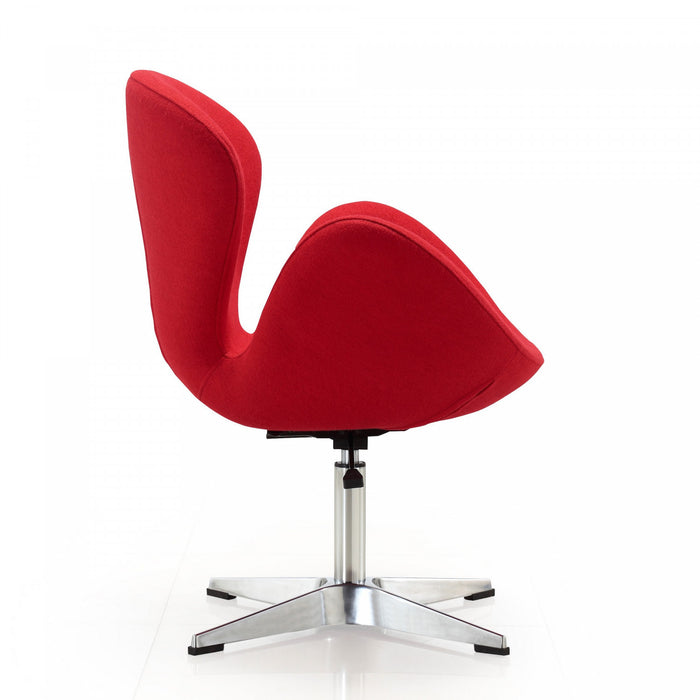 Fauteuil lounge pivotant moderne en tissu Raspberry rouge - Lot de 2
