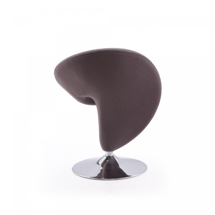Fauteuil pivotant moderne en laine melangee Curl gris - Lot de 2