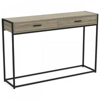 Console moderne de 48 po avec 2 tiroirs - taupe foncé avec métal noir