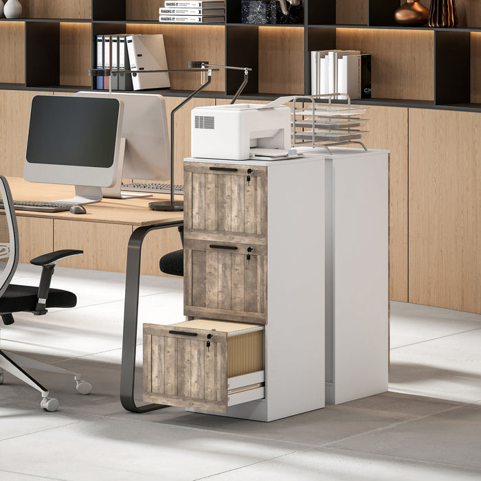 HOMCOM Classeur 4 tiroirs avec serrure, format A4, blanc