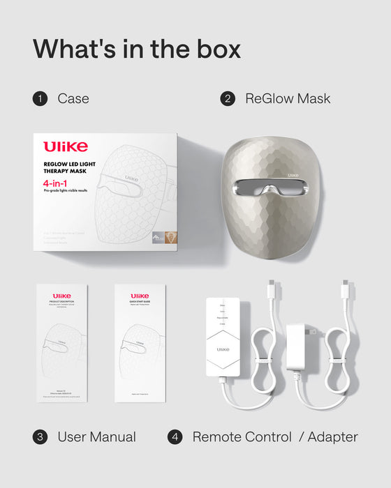Ulike ReGlow Masque de Luminotherapie LED 4-en-1 – Or