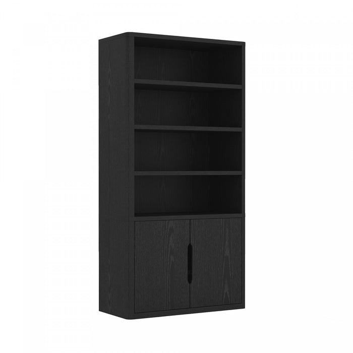 Armoire bibliotheque moderne Rivington 40\" en noir - Ensemble de 3