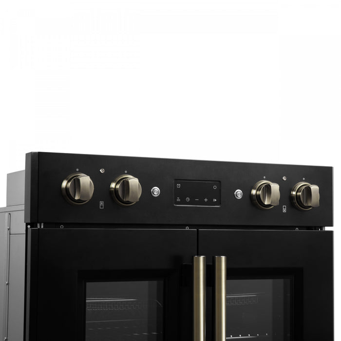 Four mural electrique double Asti 30 pouces, noir, 7,36 pi³ - FBOEL1340-30BLK