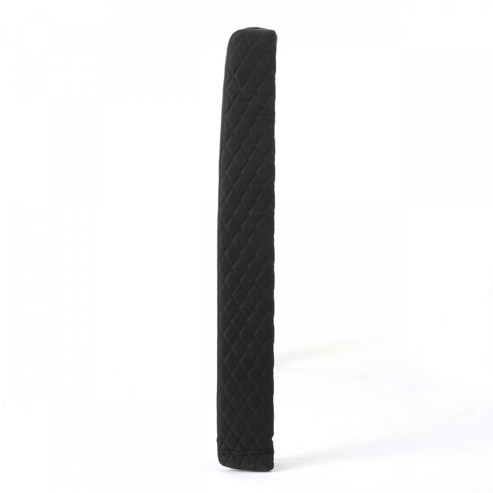 Hansen Tete De Lit Capitonnee A Dossier Aile Avec Boutons, Taille King, Noir