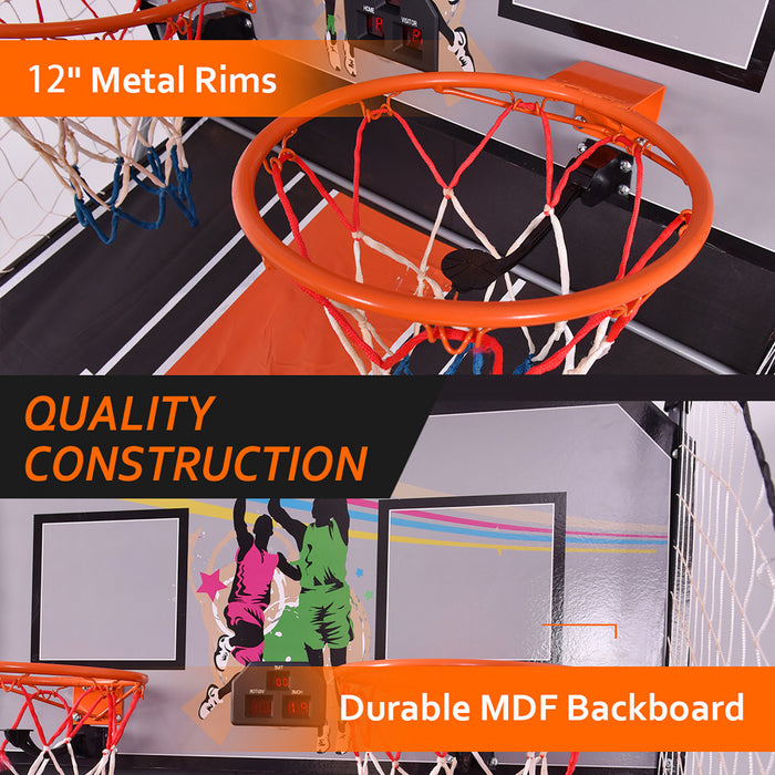 Costway Jeu De Basketball Arcade Panier Compteur Basketball Panier De Basketball Arcade Blanc Et Noir 202 X 107 X 205 Cm En Acier