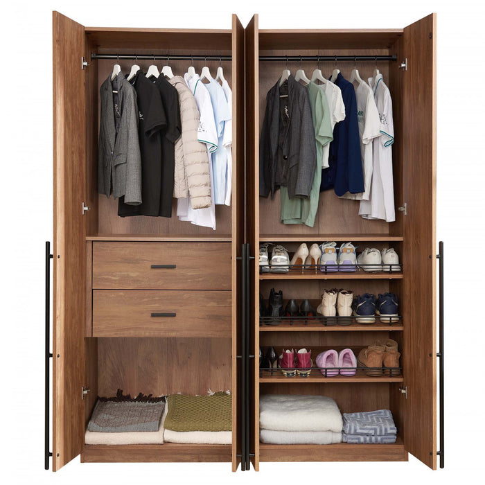 Armoire moderne Lee 2 pieces en brun dore
