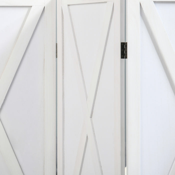 Homcom Separateur De Piece En Bois A 4 Panneaux De 5.6\" Pliable