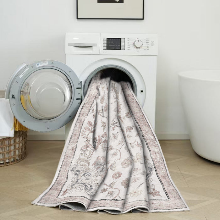 Aqua Primavera Tapis Lavable Et Antiderapant A Poils Ras 8'x10'