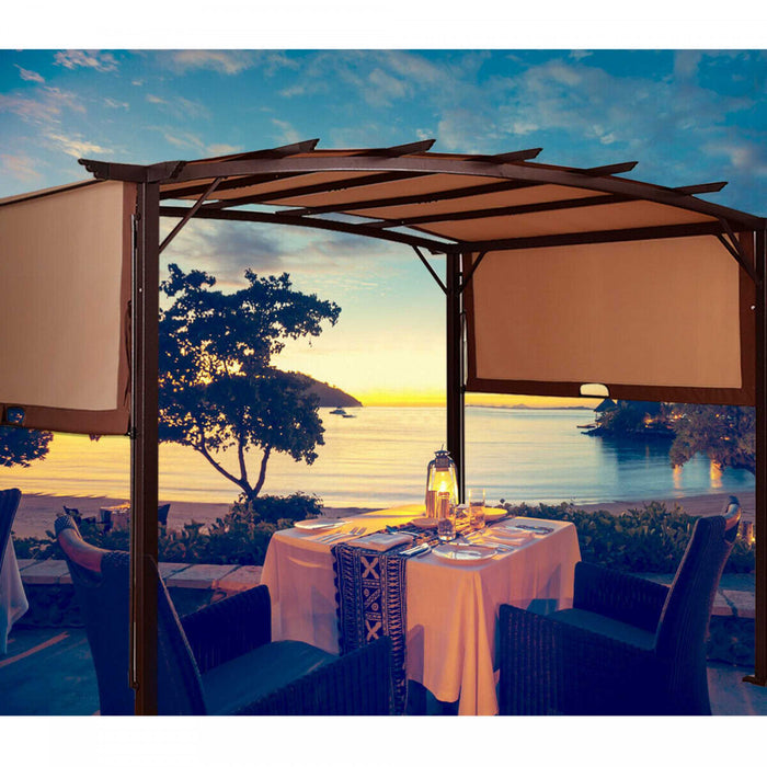12’ X 9’ Kit Pergola Cadre Metallique Couvert Couvert De Gazebo Abri De Patio