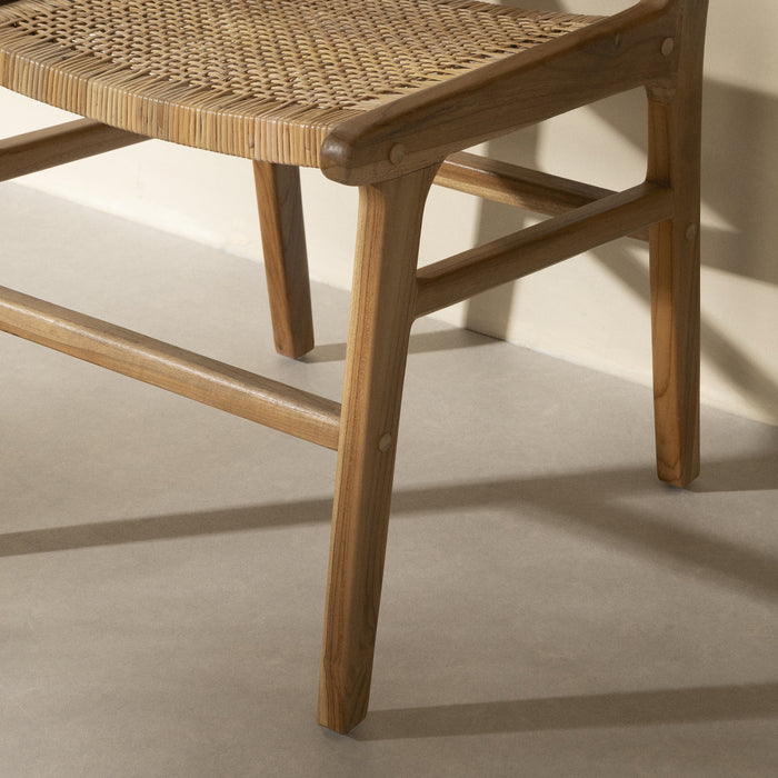 Ensemble de 2 chaises de salle à manger Agave en rotin et en teck - rotin et naturel