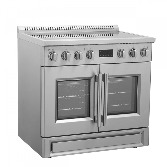Cuisiniere a induction Torino de 36 po avec portes francaises, acier inoxydable – FFSIN0950-36