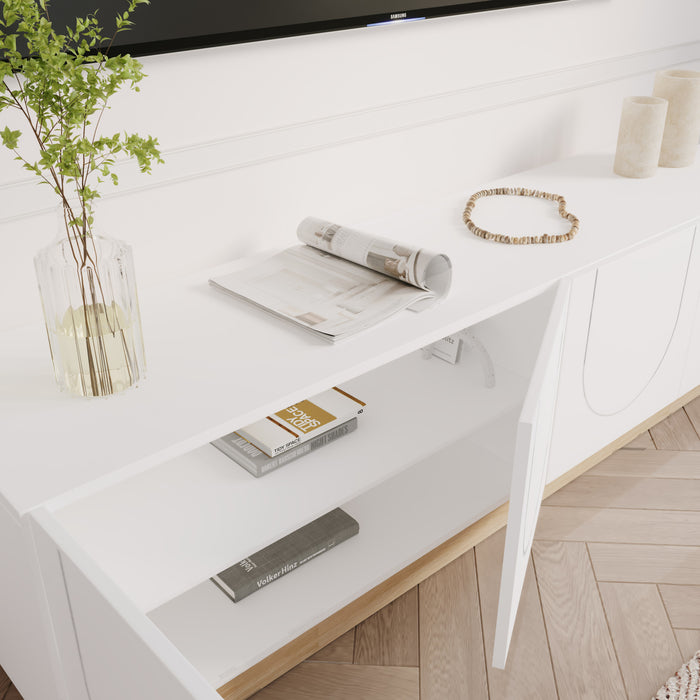 Meuble pour téléviseur Nauraa Nordika de 70,85 po - blanc