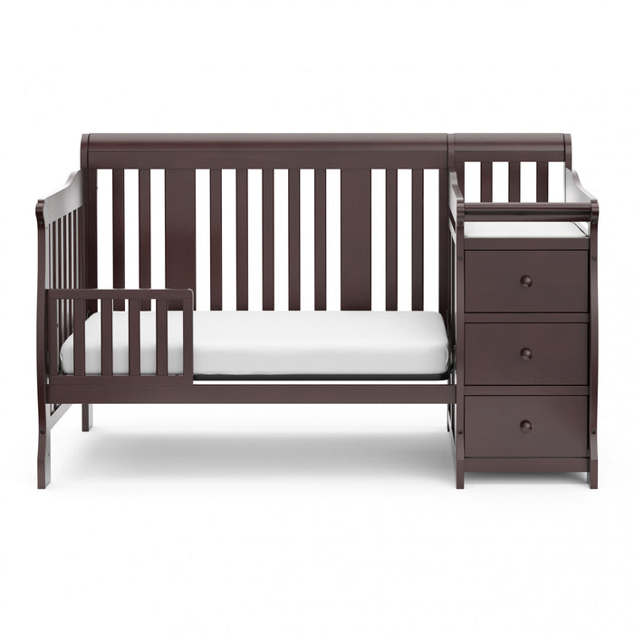 Storkcraft Portofino Lit de bebe convertible 4-en-1 avec table a langer - Espresso