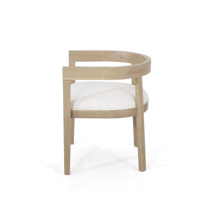 Ensemble De 2 Fauteuils De Salle À Manger Tina Avec Revêtement En Tissu, Dossier Ouvert - Beige