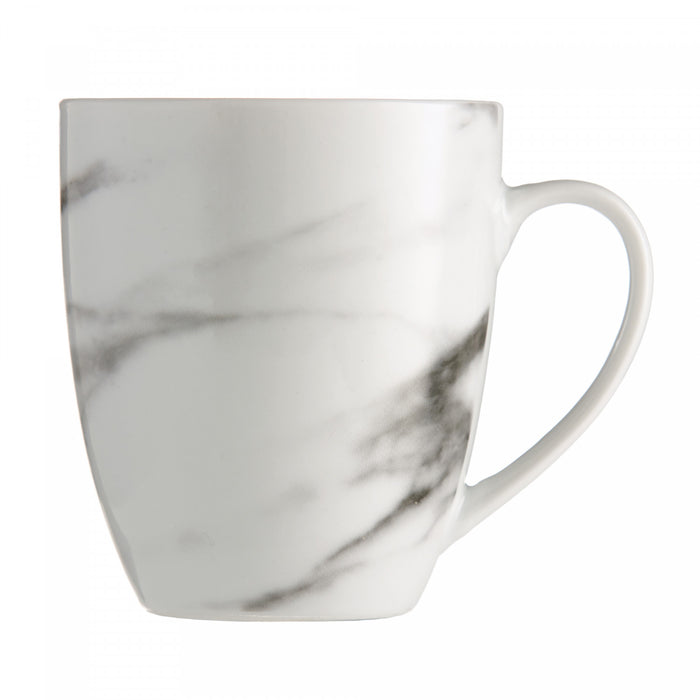 Ensemble de Vaisselle 16 Morceaux en Porcelaine Effet Marbre, Service de Table Moderne pour 4 Personnes