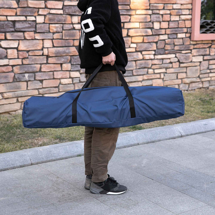 Outsunny Hamac Avec Support, Hamac Portable Avec Sac De Transport Et Poche Pour Le Voyage, La Plage, Le Jardin, Le Patio, La Randonnee, Bleu Fonce