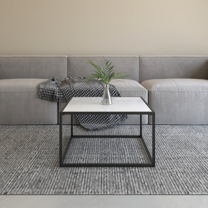 Muse Table Carree avec Plateau en Marbre