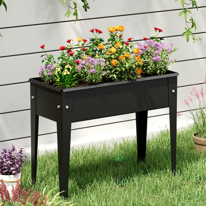 Costway A Souleve Le Lit De Jardin Eleve Boite De Planteur En Metal Avec Les Jambes Trous De Drainage Boite De Jardinage