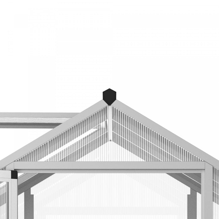 Outsunny Serre De Jardin Aluminium Polycarbonate 5,5 MĠ Dim. 3,03l X 1,83l X 1,95h M Fondation Lucarne Porte Loquet