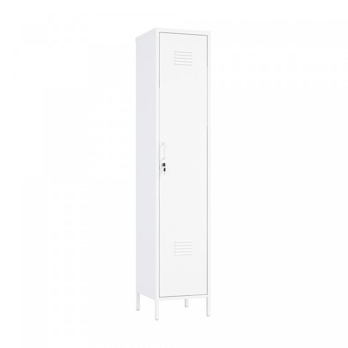 Armoire de rangement moderne Naomi 15\" en metal, blanc