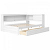 Arthur Full Size Wood Daybed with LED Light, USB Port and 2 Storage Drawers, White | Lit de jour Arthur en bois format Full avec LED, port USB et 2 tiroirs de rangement, blanc