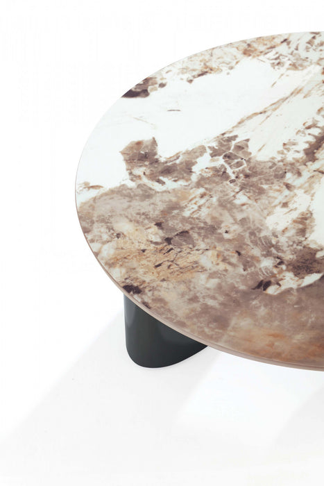 Ensemble moderne et glamour Laurel de 2 tables : table basse et table d’appoint, coloris noir
