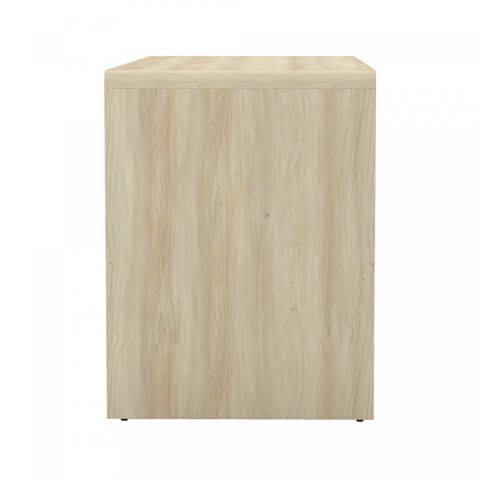 Bureau d’ecriture contemporain Novara 60\" en chene blanchi (2 tiroirs)