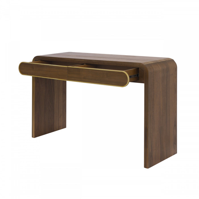Console en bois Olivia 120 cm avec tiroirs - doree