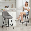 HOMCOM Swivel Bar Stools Set of 2 26" Counter Height Barstools, Dark Grey
