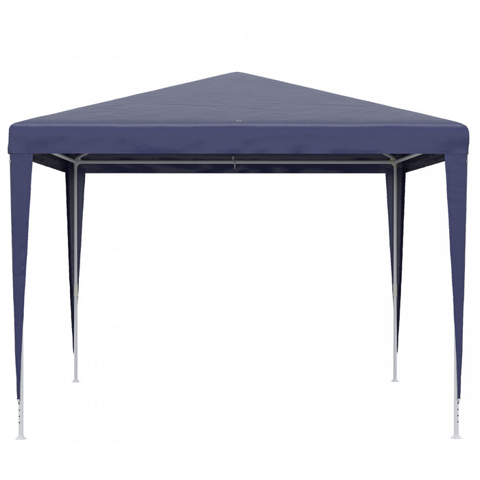 Outsunny 10x10pi Tente De Fete Portable Gazebo, Auvent De Jardin Pliant Abri D'evenement Parasol D'exterieur, Bleu Fonce