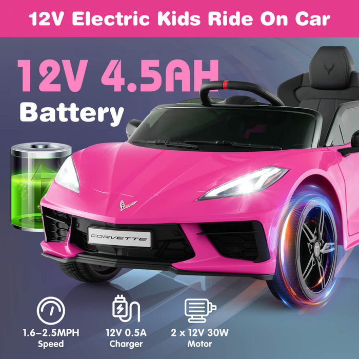 Costway 12v Electrique Enfants Rouler Sur La Voiture Avec Telecommande Sans Fil Connexion Lumieres Rose