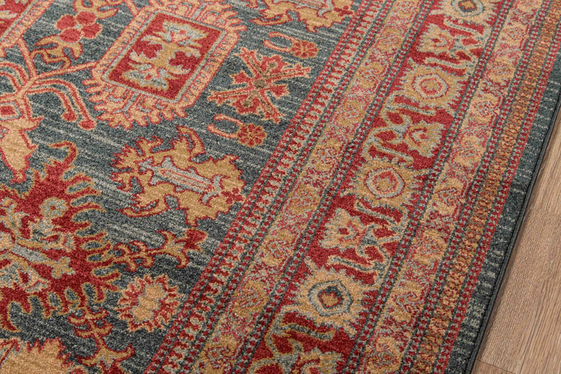 Tapis Traditionnel Lena 9'3\" x 12'6\" en Bleu