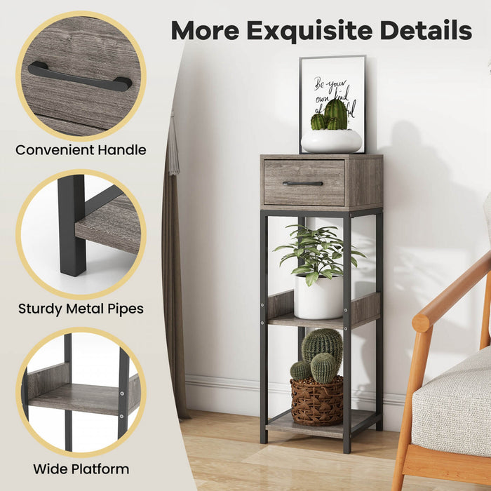 Costway 2 Pack 3 Etagere D'installation Haute Interieure De Niveau Avec Etagere D'affichage De Dispositifs Anti-basculement De Tiroir